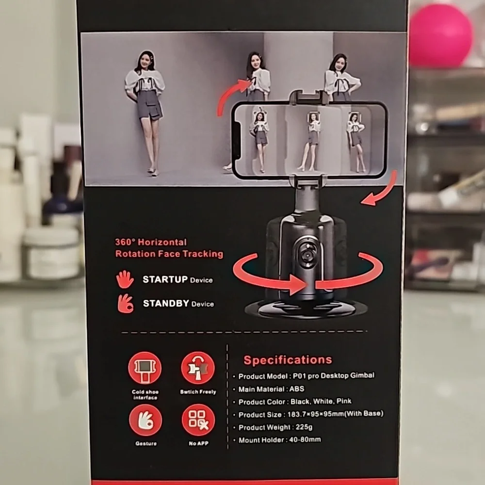 Auto Face Tracking Desktop Gimbal Tripod Phone Holder with remote
